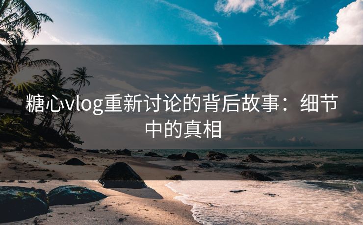 糖心vlog重新讨论的背后故事：细节中的真相